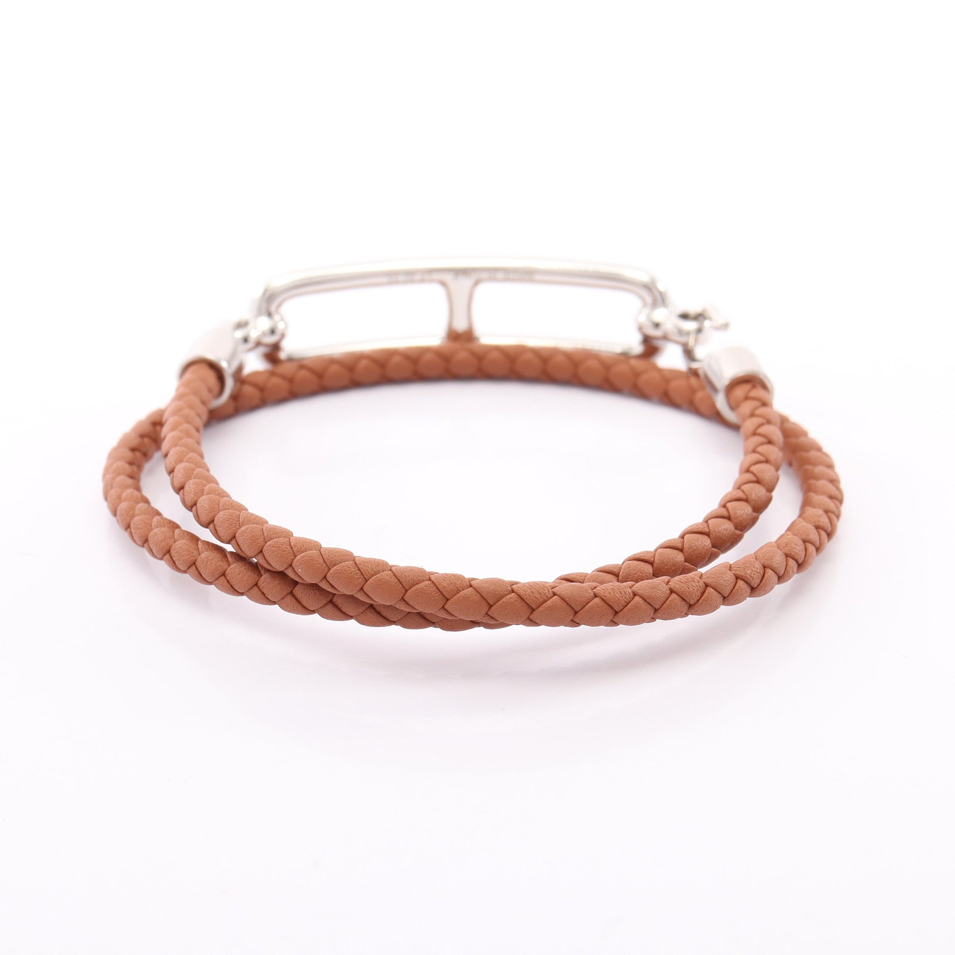 ルリ ドゥブルトゥール ブレスレット ヴォースイフト ブラウン シルバー エルメス アクセサリー HERMES