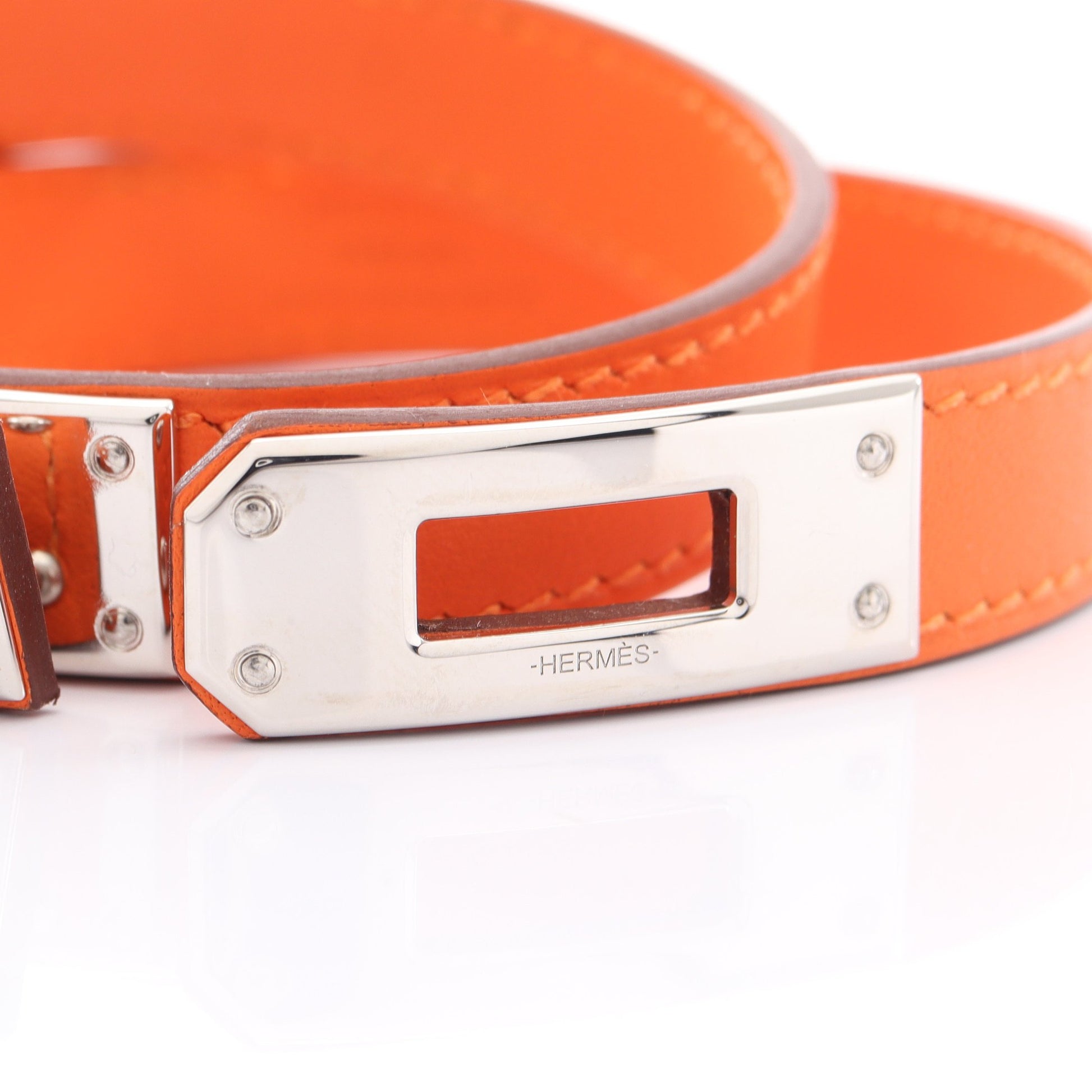 ケリーブレスレット ドゥブルトゥール ブレスレット ヴォースイフト オレンジ シルバー エルメス アクセサリー HERMES