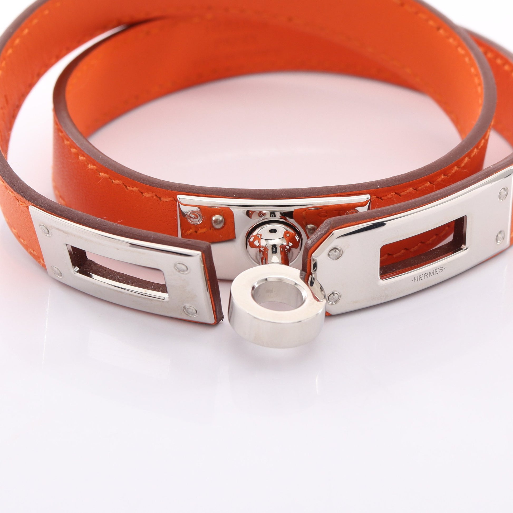 ケリーブレスレット ドゥブルトゥール ブレスレット ヴォースイフト オレンジ シルバー エルメス アクセサリー HERMES