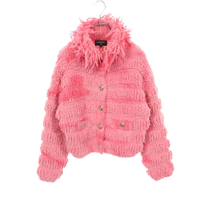 ココマークボタン ニット ジャケット ウール アルパカ ピンク シャネル アウター CHANEL