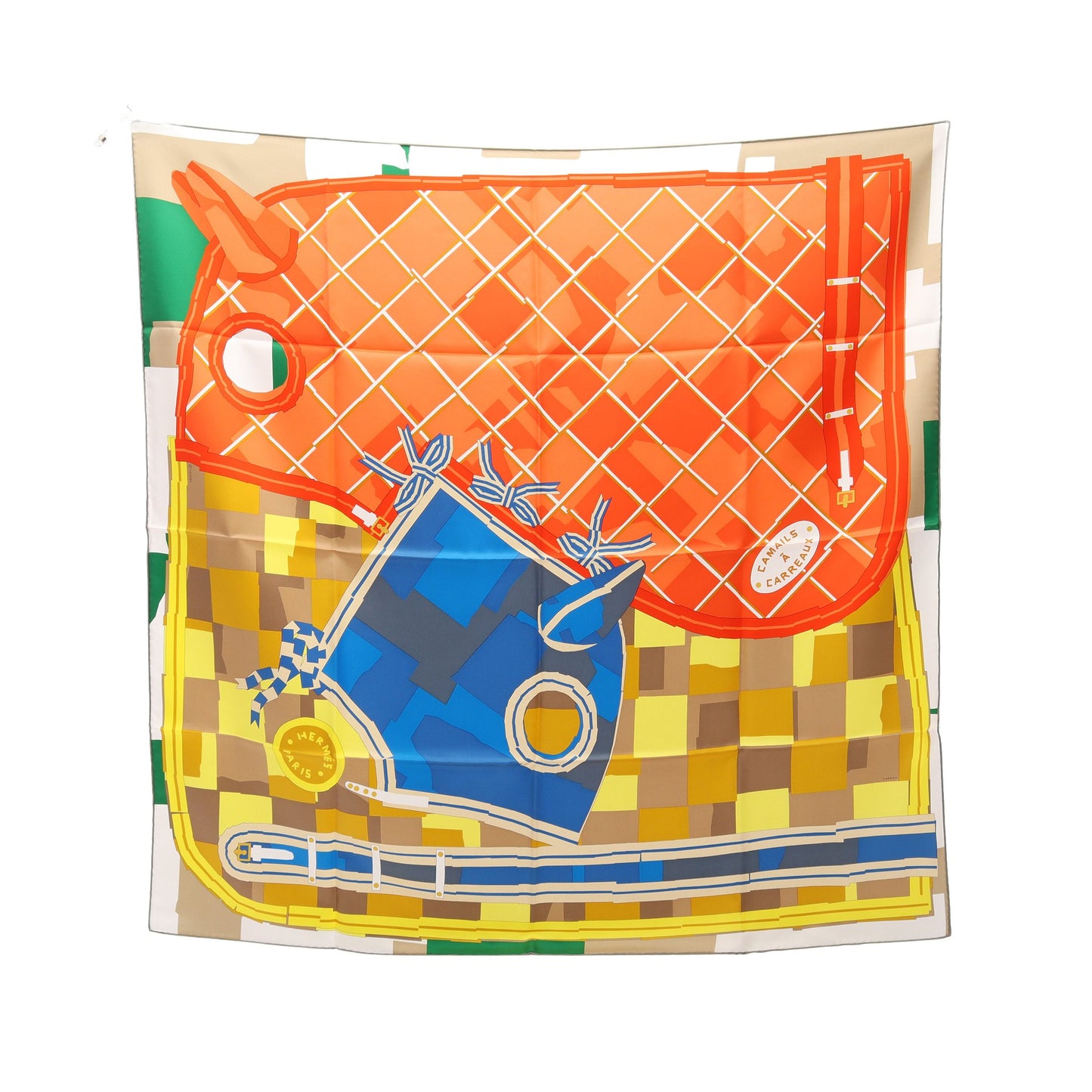 カレ90 CAMAILS A CARREAUX スカーフ シルク マルチカラー エルメス