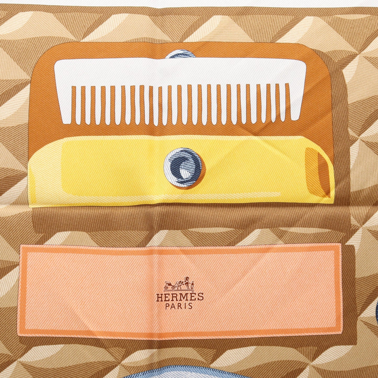 カレ90 BEAUTE COMPOSEE スカーフ シルク ベージュ マルチカラー エルメス