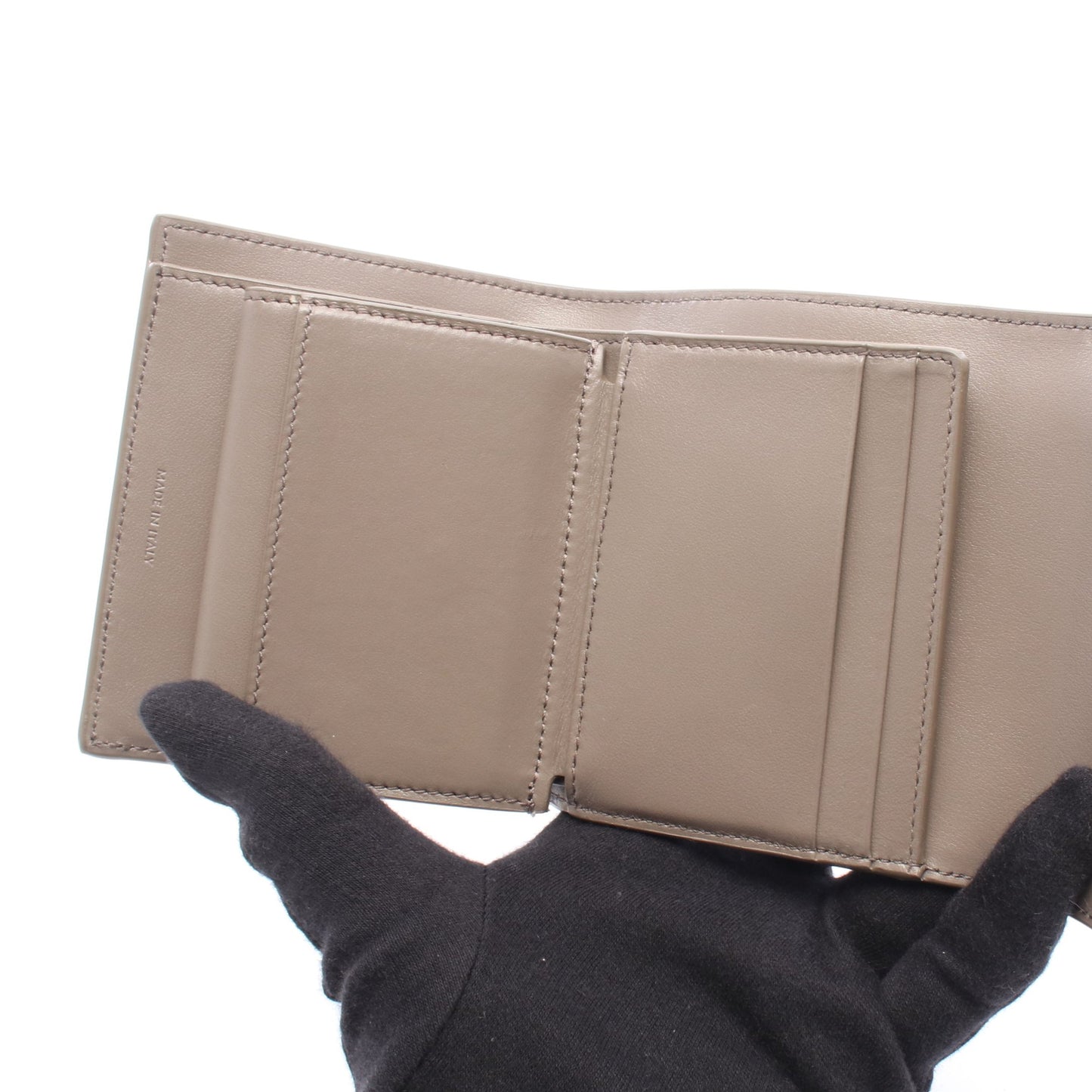 スモール トリフォールドウォレット 三つ折り財布 レザー グレーベージュ セリーヌ