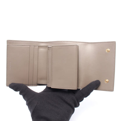 スモール トリフォールドウォレット 三つ折り財布 レザー グレーベージュ セリーヌ