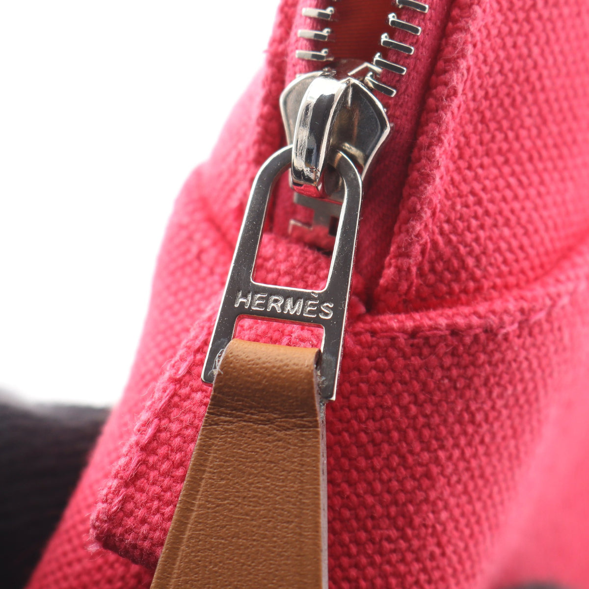 ポリードポーチ15 ミニミニ ハイビスカス ポーチ キャンバス ピンク シルバー金具 エルメス 財布・小物 HERMES