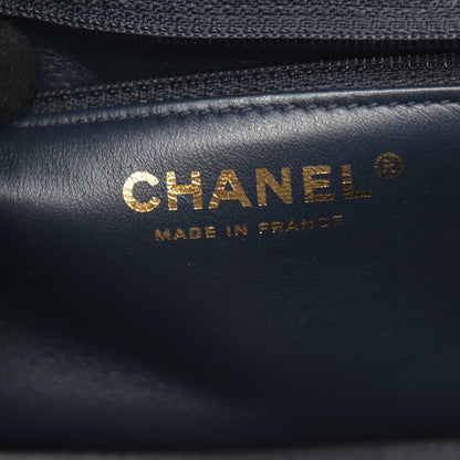 マトラッセ チェーンショルダーバッグ ラムスキン ネイビー ゴールド金具 シャネル