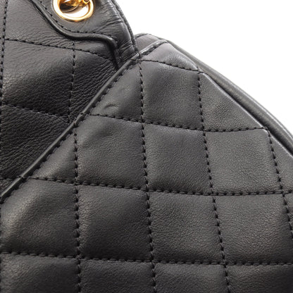 マトラッセ チェーンショルダーバッグ ラムスキン ブラック ゴールド金具 シャネル