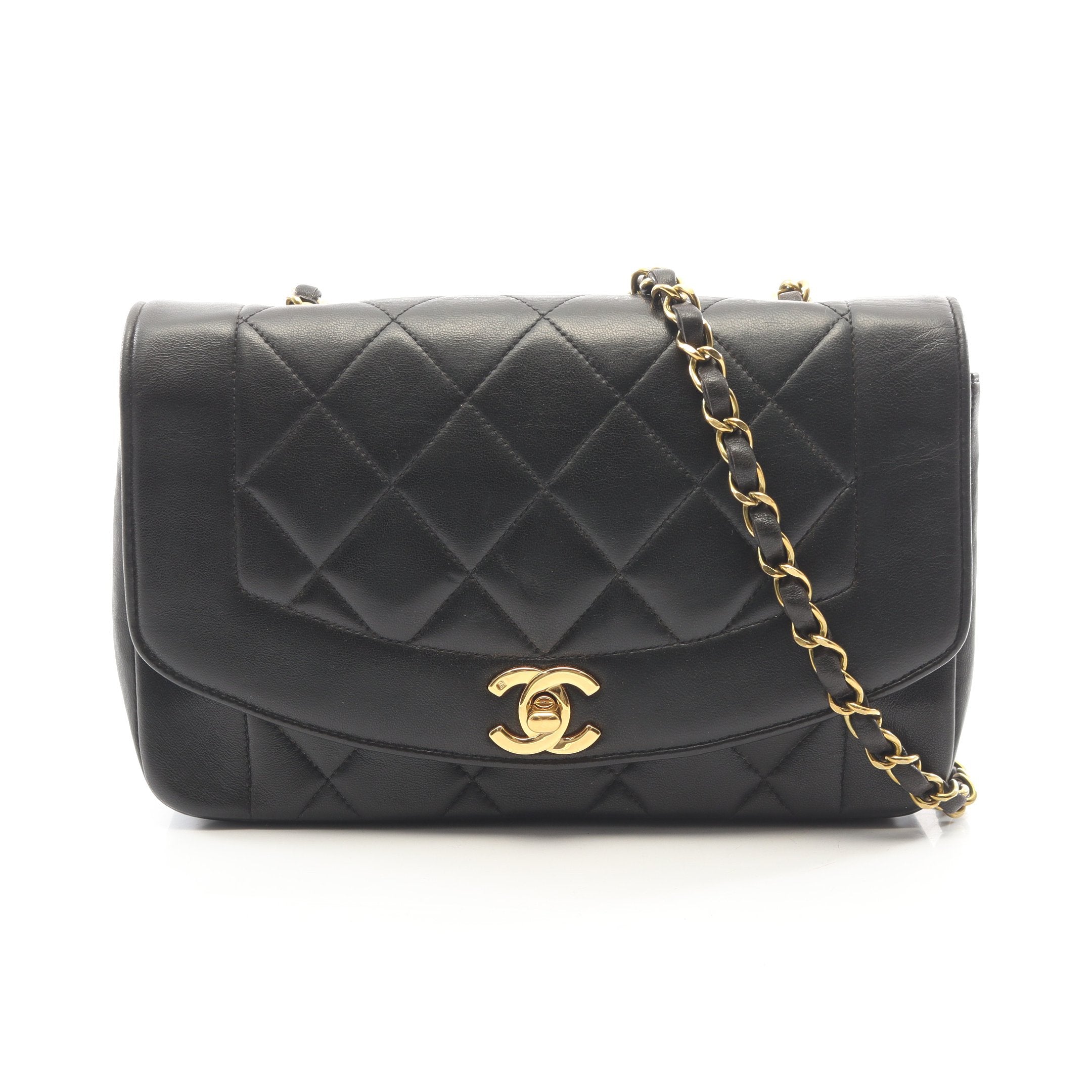 極美品 シャネル CHANEL ダイアナフラップ マトラッセ ショルダー 270 マトラッセ ダイアナフラップ チェーンショルダーバッグ ラムスキン