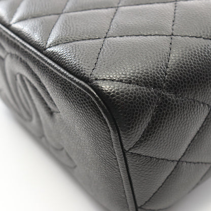 マトラッセ スモールバニティ チェーンショルダーバッグ キャビアスキン ブラック ゴールド金具 シャネル バッグ CHANEL