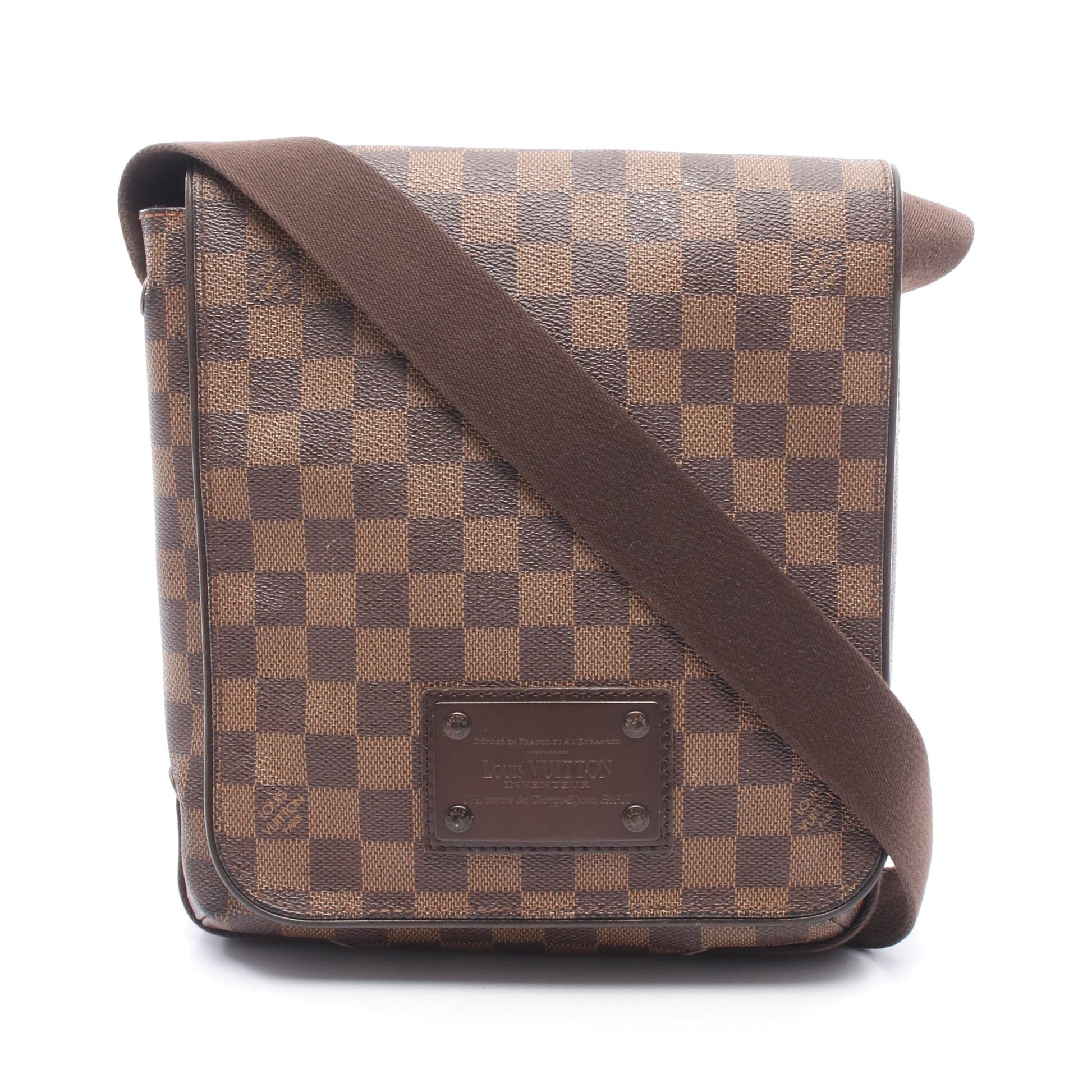 ブルックリンPM ダミエエベヌ ショルダーバッグ PVC レザー ブラウン ルイヴィトン バッグ LOUIS VUITTON