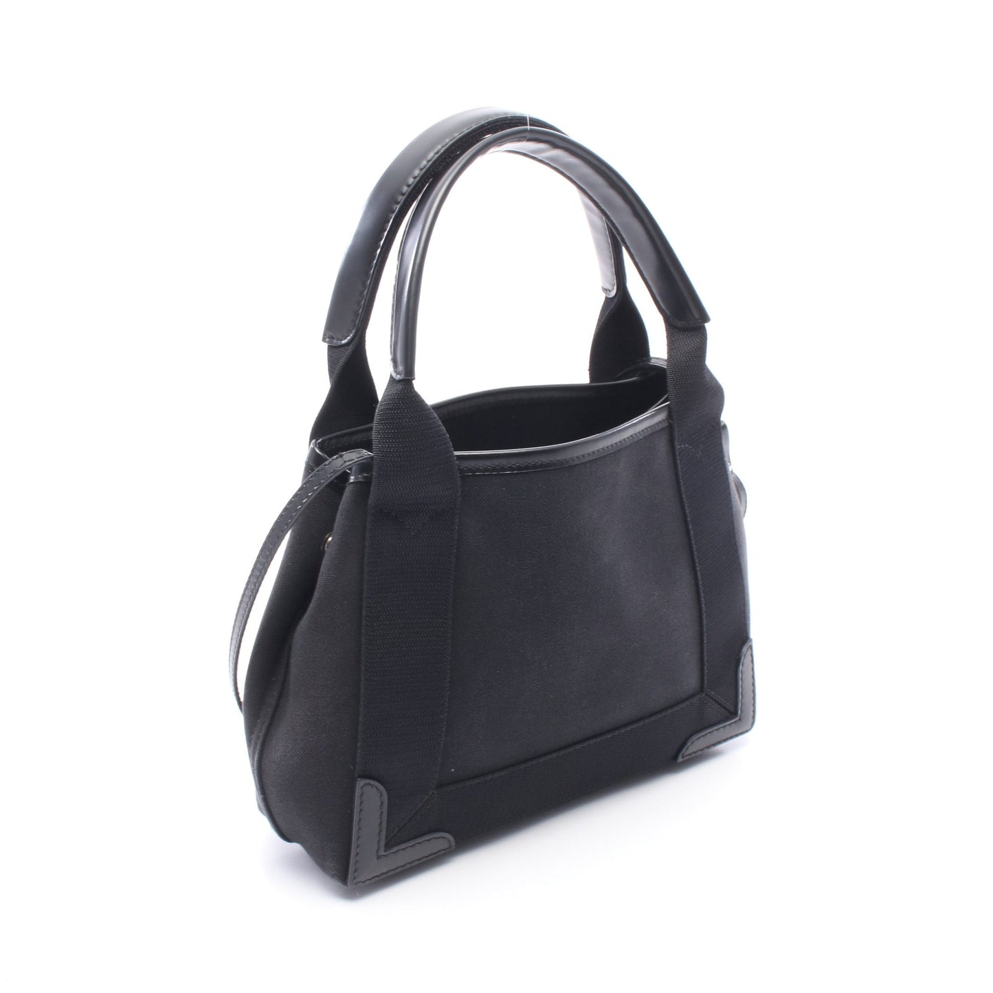 ネイビーカバ XS 2WAY ハンドバッグ キャンバス レザー ブラック バレンシアガ