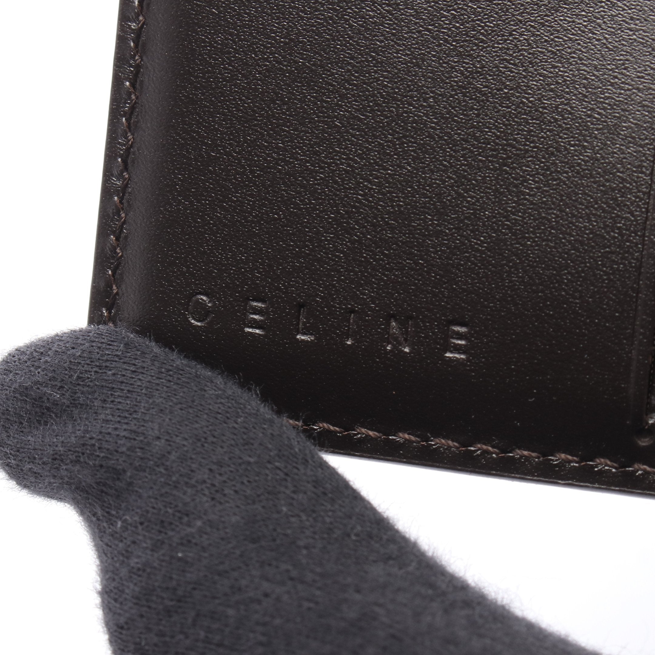 マカダム 二つ折り財布 キャンバス レザー ブラウン セリーヌ – RECLO