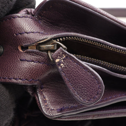 イントレチャート ショルダーバッグ レザー パープル ボッテガヴェネタ
