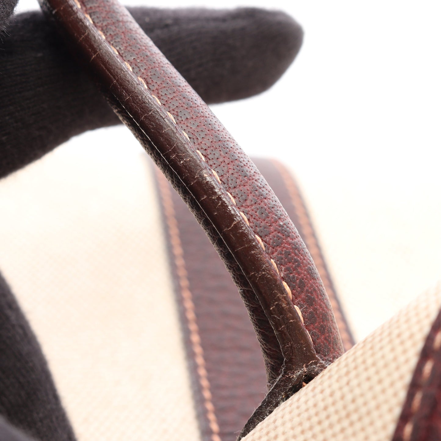 ガーデンパーティPM エクリュ エベンヌ ハンドバッグ トートバッグ トワルアッシュ ブッフル ライトベージュ ダークブラウン シルバー金具 エルメス