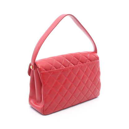 マトラッセ ハンドバッグ キャビアスキン レッド ゴールド金具 シャネル バッグ CHANEL