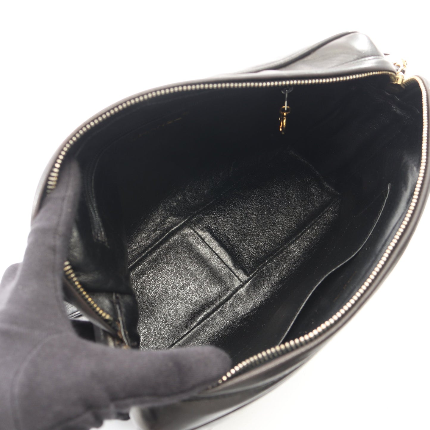 ココマーク ショルダーバッグ ラムスキン ブラック ゴールド金具 シャネル