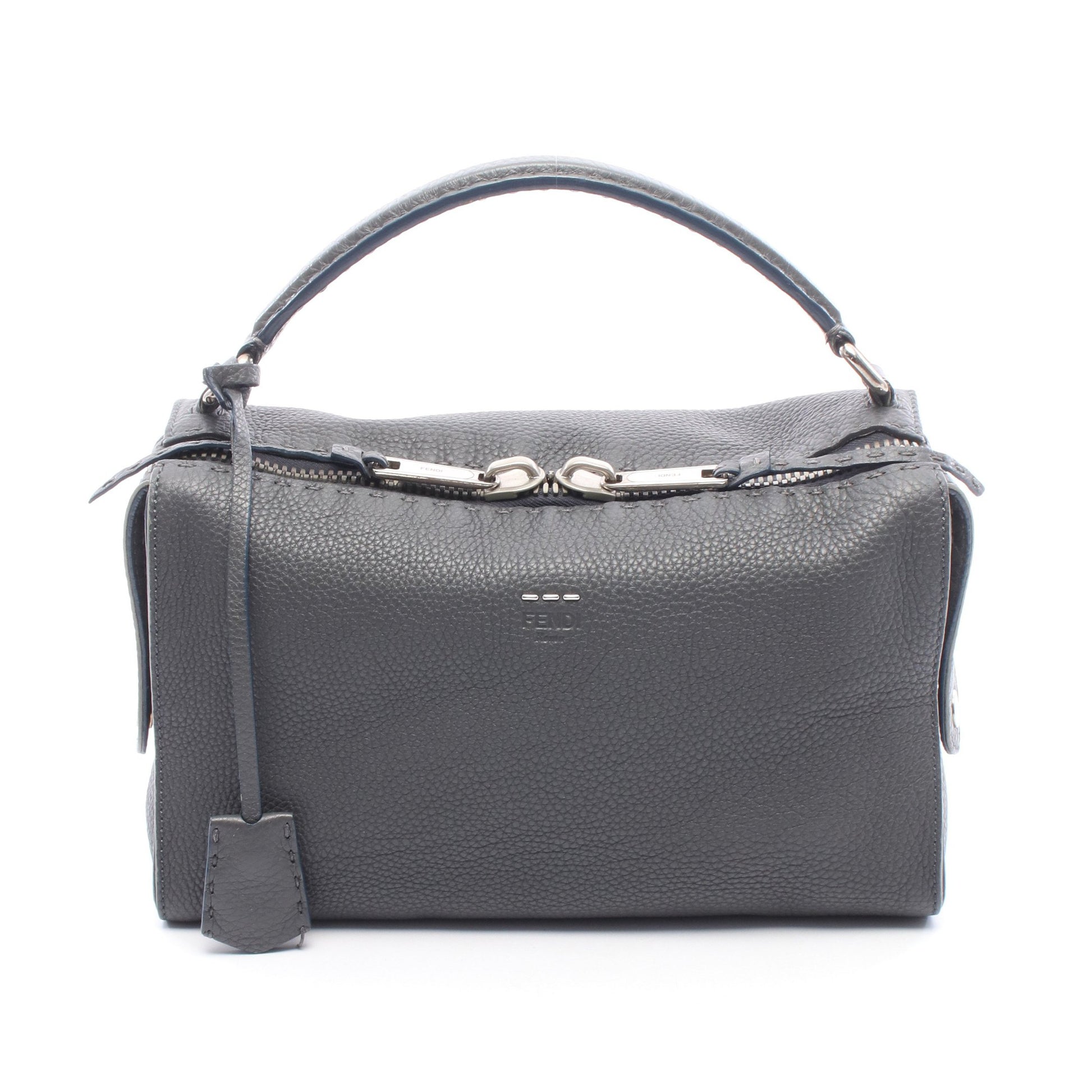 セレリア レイ ハンドバッグ レザー ダークグレー フェンディ バッグ FENDI