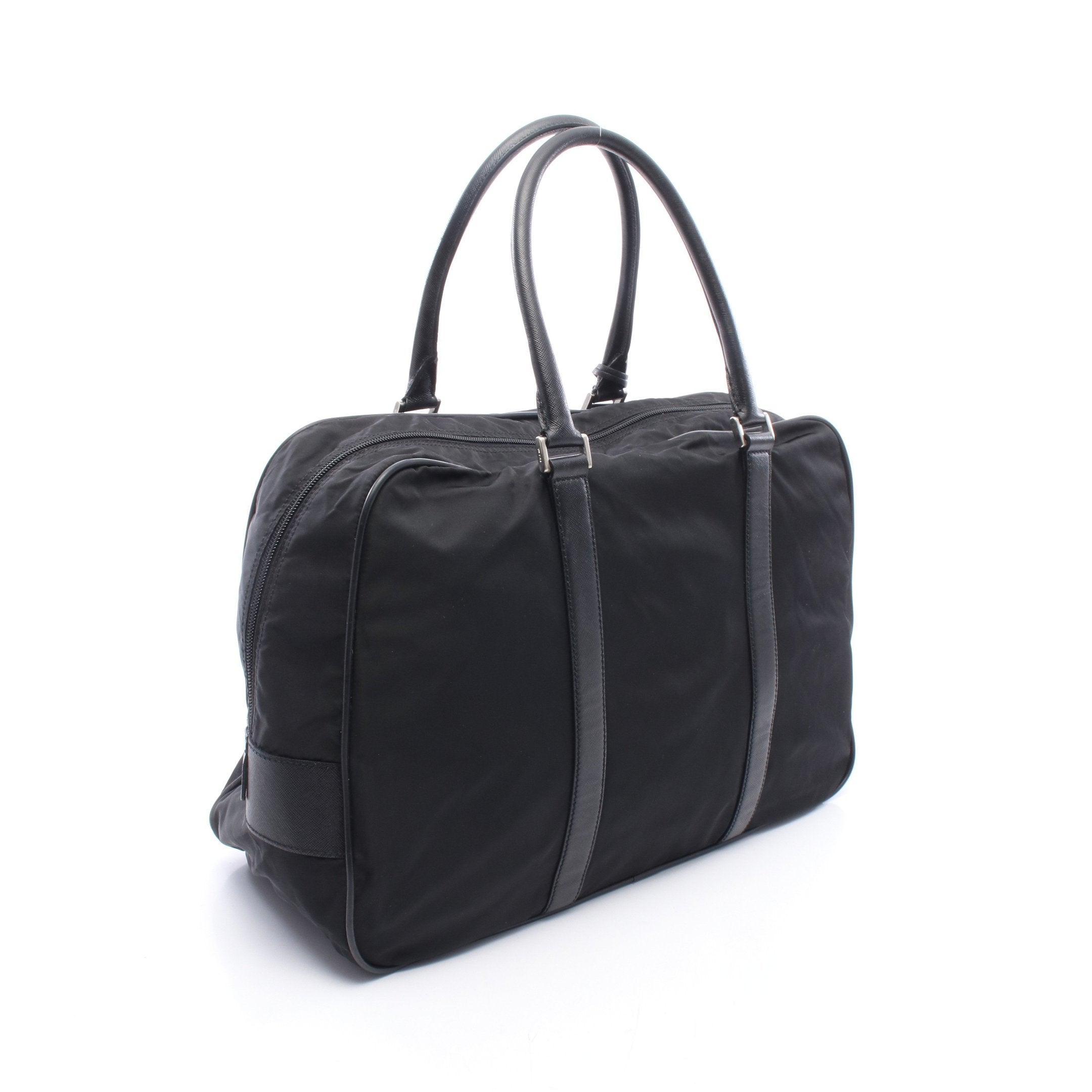 VIAGGIO ボストンバッグ ナイロン レザー ブラック プラダ – RECLO