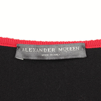 レース柄 ニットワンピース レーヨン レッド アレキサンダーマックイーン ワンピース ALEXANDER MCQUEEN