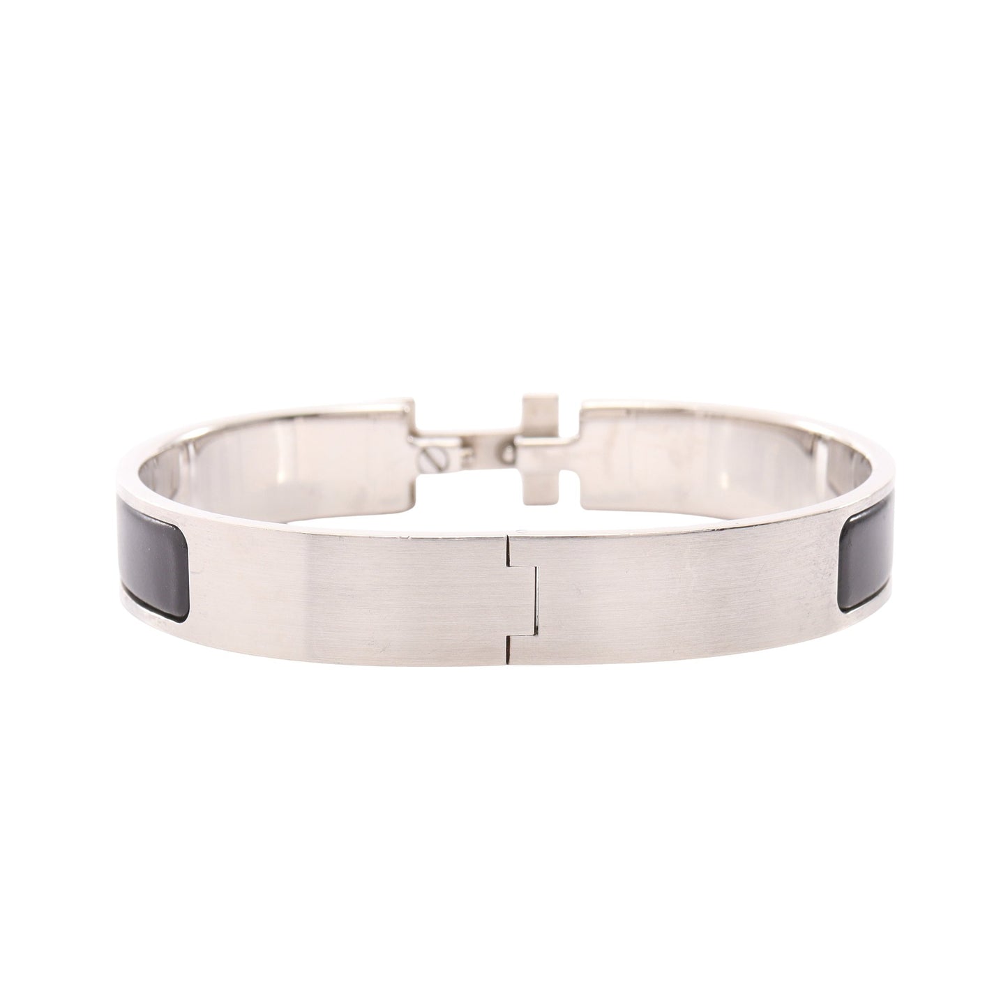 クリックH バングル エナメル シルバー ブラック エルメス アクセサリー HERMES