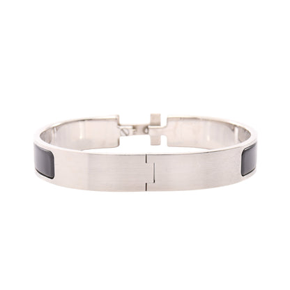 クリックH バングル エナメル シルバー ブラック エルメス アクセサリー HERMES
