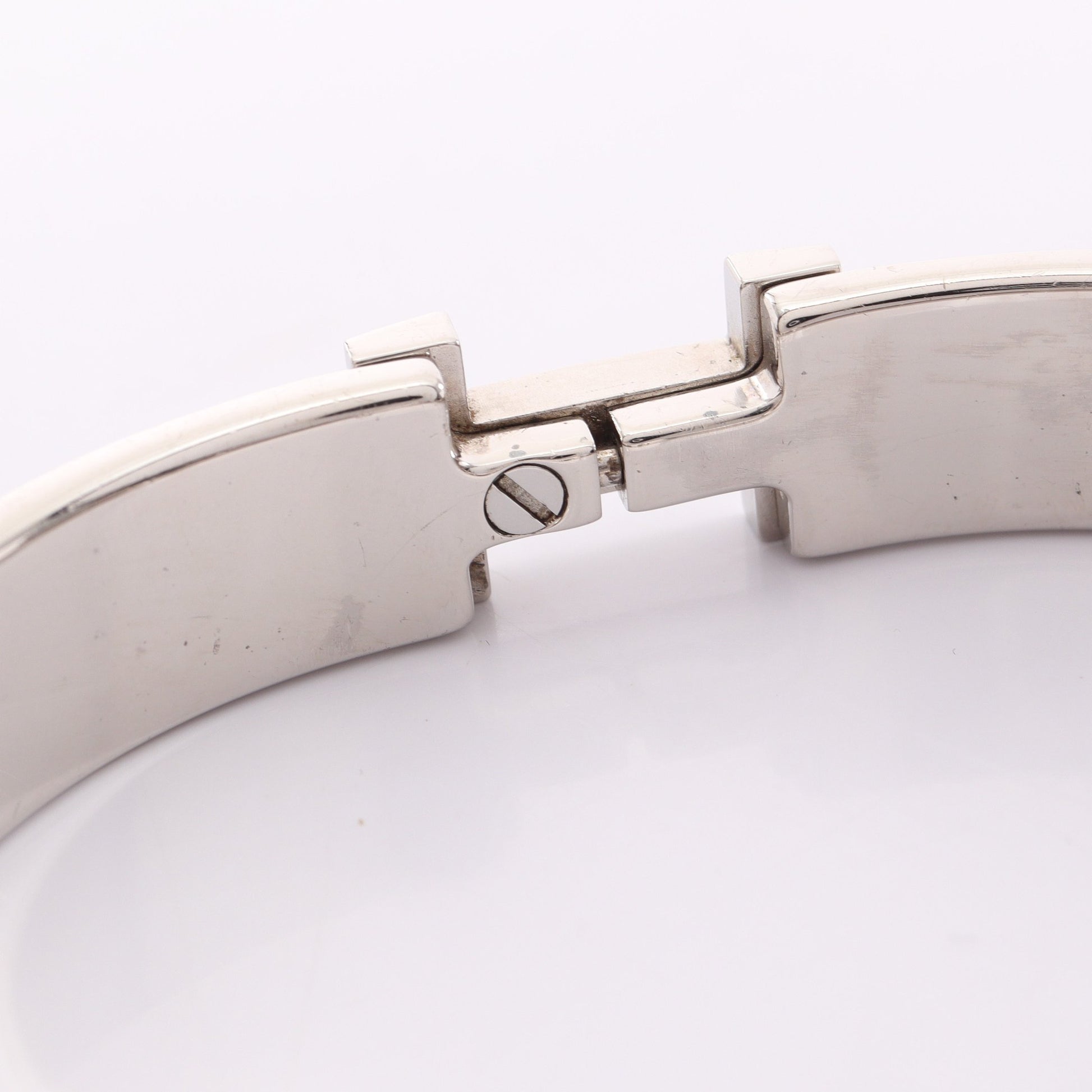 クリックH バングル エナメル シルバー ブラック エルメス アクセサリー HERMES