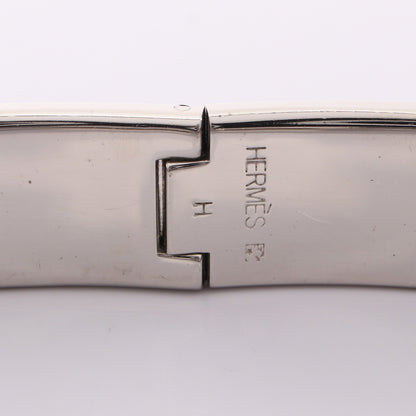 クリックH バングル エナメル シルバー ブラック エルメス アクセサリー HERMES