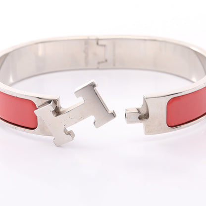クリックH バングル エナメル シルバー ピンク エルメス アクセサリー HERMES
