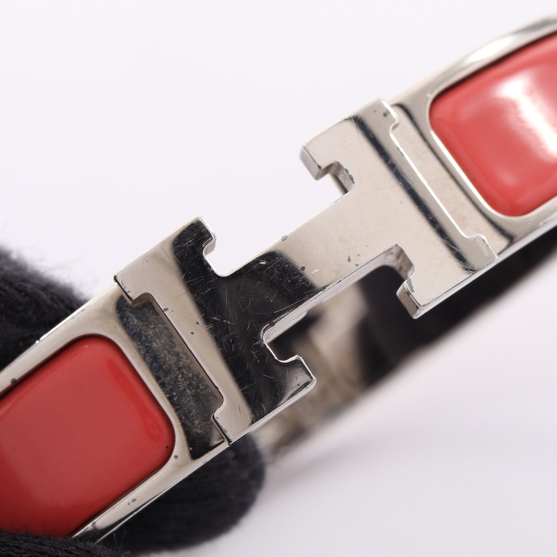 クリックH バングル エナメル シルバー ピンク エルメス アクセサリー HERMES