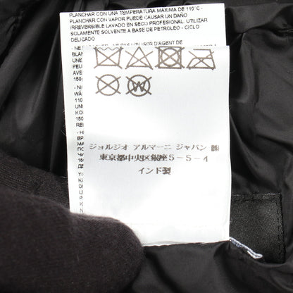 フード付き 中綿入り リバーシブル ジャケット レザー ナイロン ブラック エンポリオアルマーニ