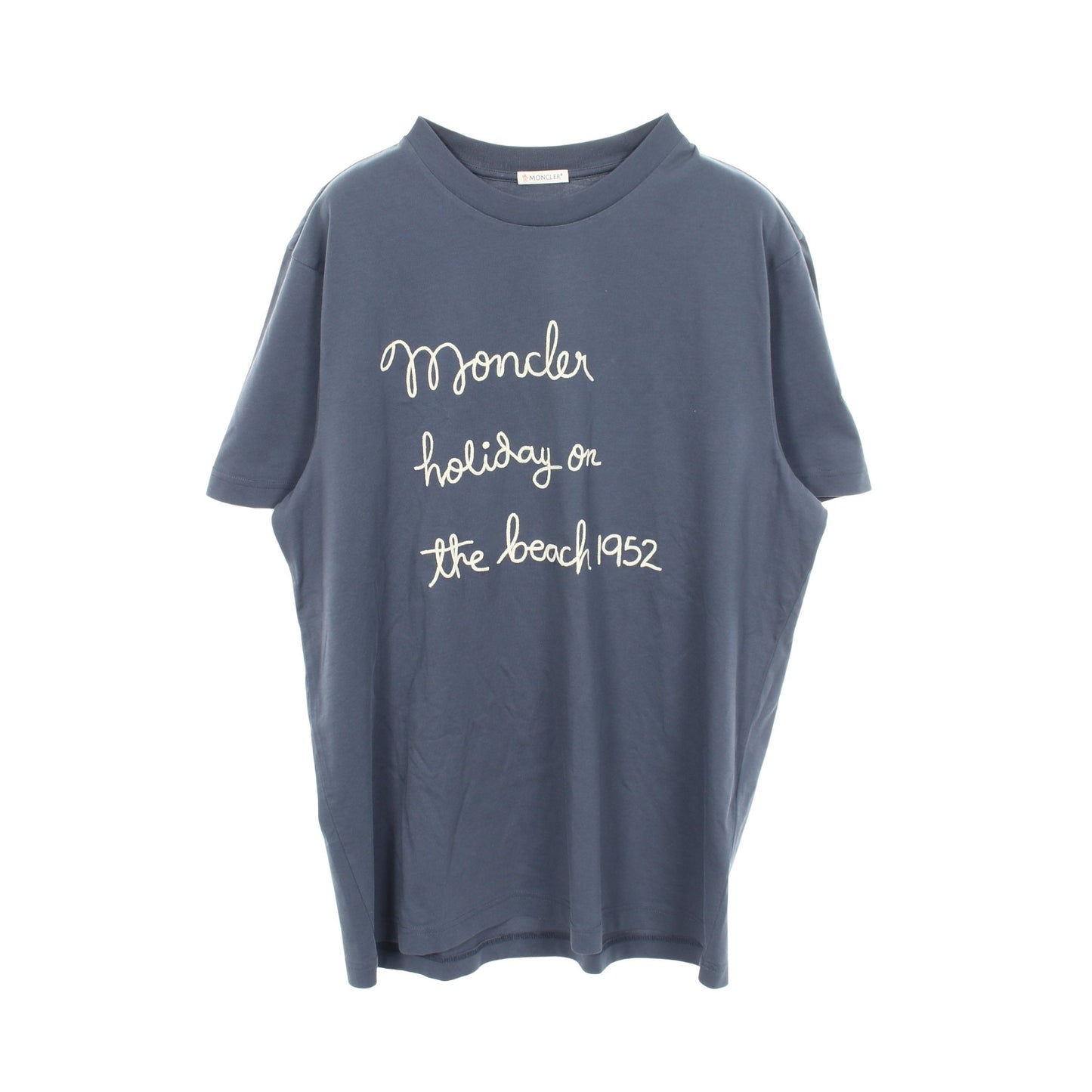 ロゴ刺繍 半袖Tシャツ コットン ブルー モンクレール