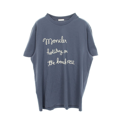 ロゴ刺繍 半袖Tシャツ コットン ブルー モンクレール