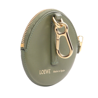クッキーチャーム リピートアナグラム コインケース キャンバス レザー グリーン アイボリー ロエベ 財布・小物 LOEWE