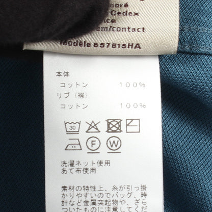 H刺繍 ポケット付き ポロシャツ コットン ブルーグリーン エルメス