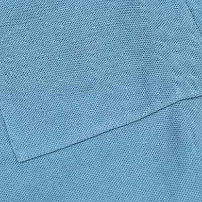 H刺繍 ポケット付き ポロシャツ コットン ブルーグリーン エルメス