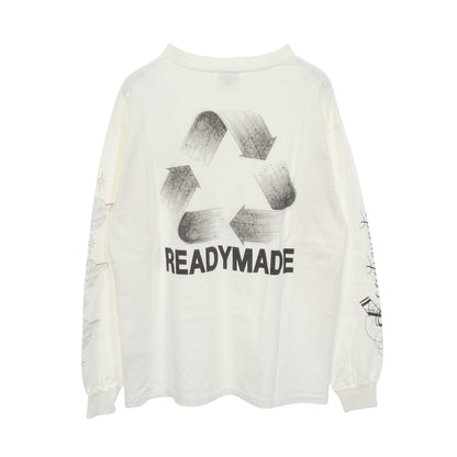 READYMADE × Dr.Woo ロゴプリント 長袖Tシャツ コットン ホワイト レディメイド