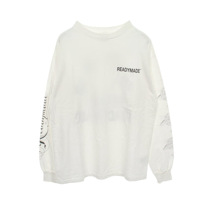 READYMADE × Dr.Woo ロゴプリント 長袖Tシャツ コットン ホワイト レディメイド