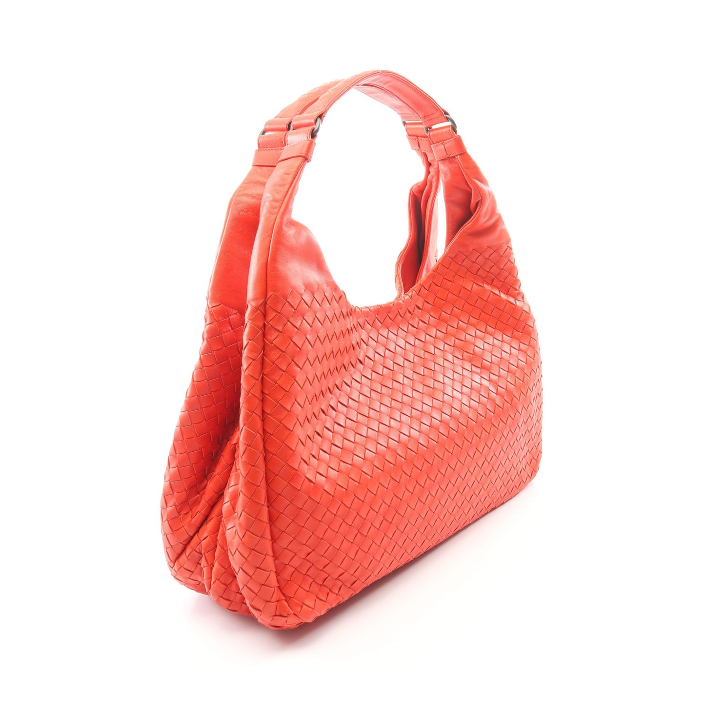 ラージ カンパーナバッグ イントレチャート ワンショルダーバッグ レザー オレンジレッド ボッテガヴェネタ バッグ BOTTEGA VENETA