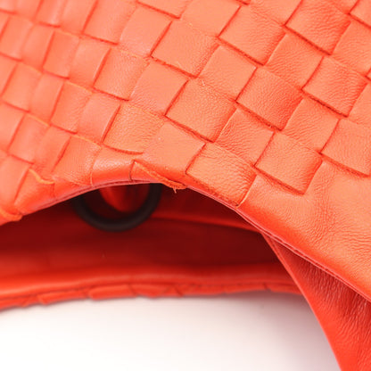 ラージ カンパーナバッグ イントレチャート ワンショルダーバッグ レザー オレンジレッド ボッテガヴェネタ バッグ BOTTEGA VENETA