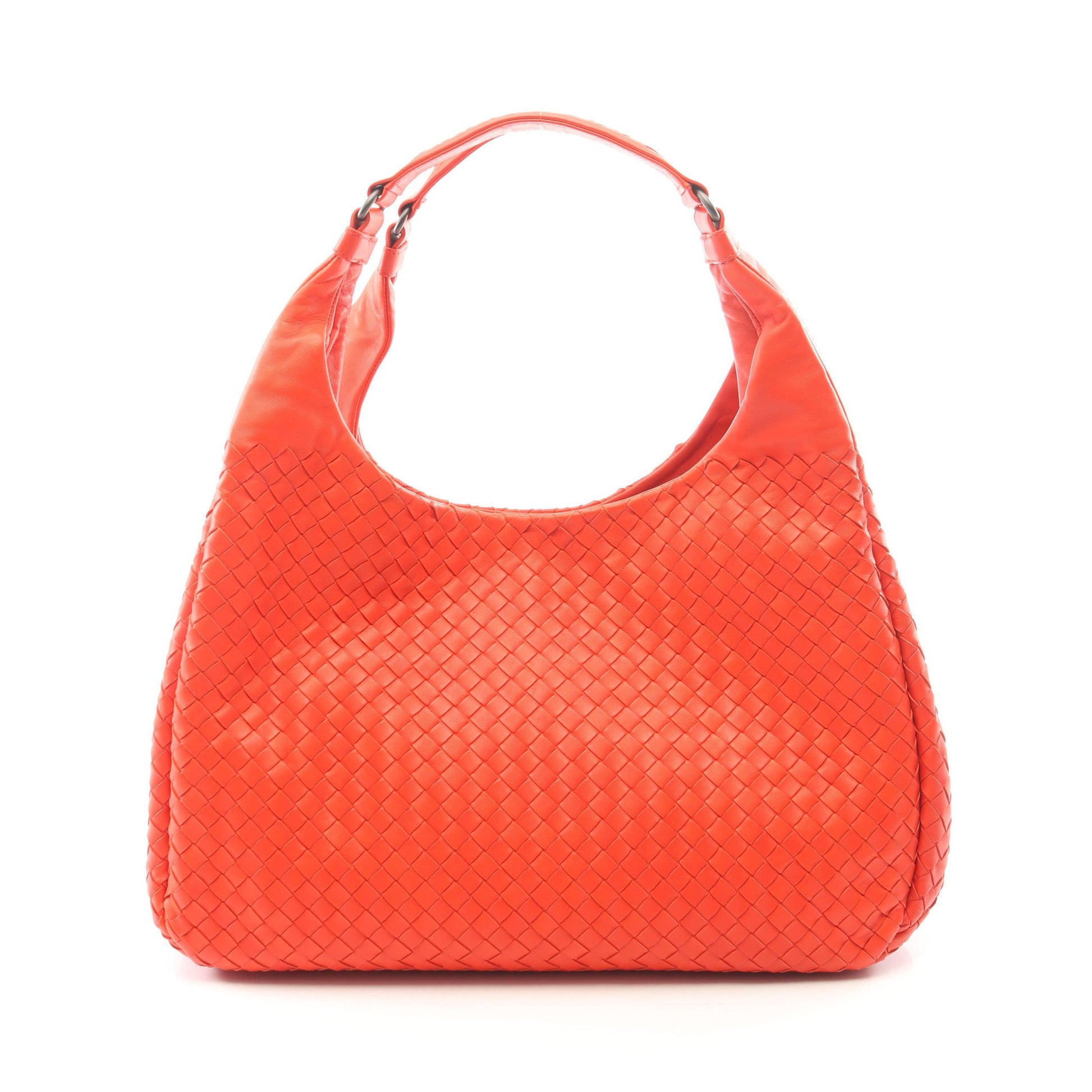 ラージ カンパーナバッグ イントレチャート ワンショルダーバッグ レザー オレンジレッド ボッテガヴェネタ バッグ BOTTEGA VENETA