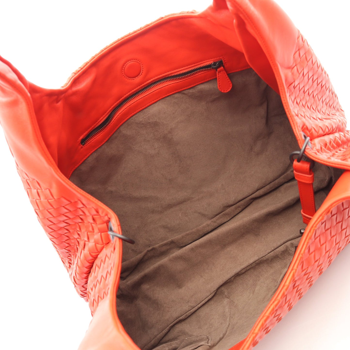 ラージ カンパーナバッグ イントレチャート ワンショルダーバッグ レザー オレンジレッド ボッテガヴェネタ バッグ BOTTEGA VENETA