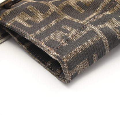 ズッカ ハンドバッグ トートバッグ キャンバス レザー ブラウン ダークブラウン フェンディ
