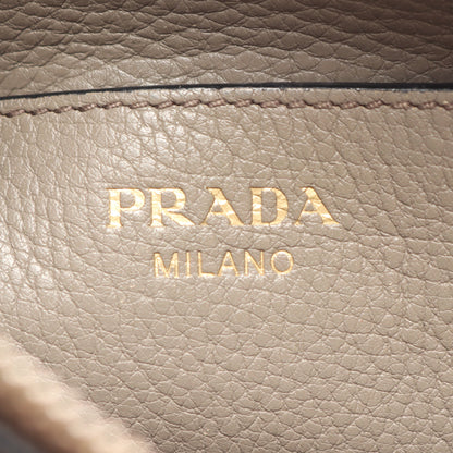 ショルダーバッグ レザー グレーベージュ プラダ