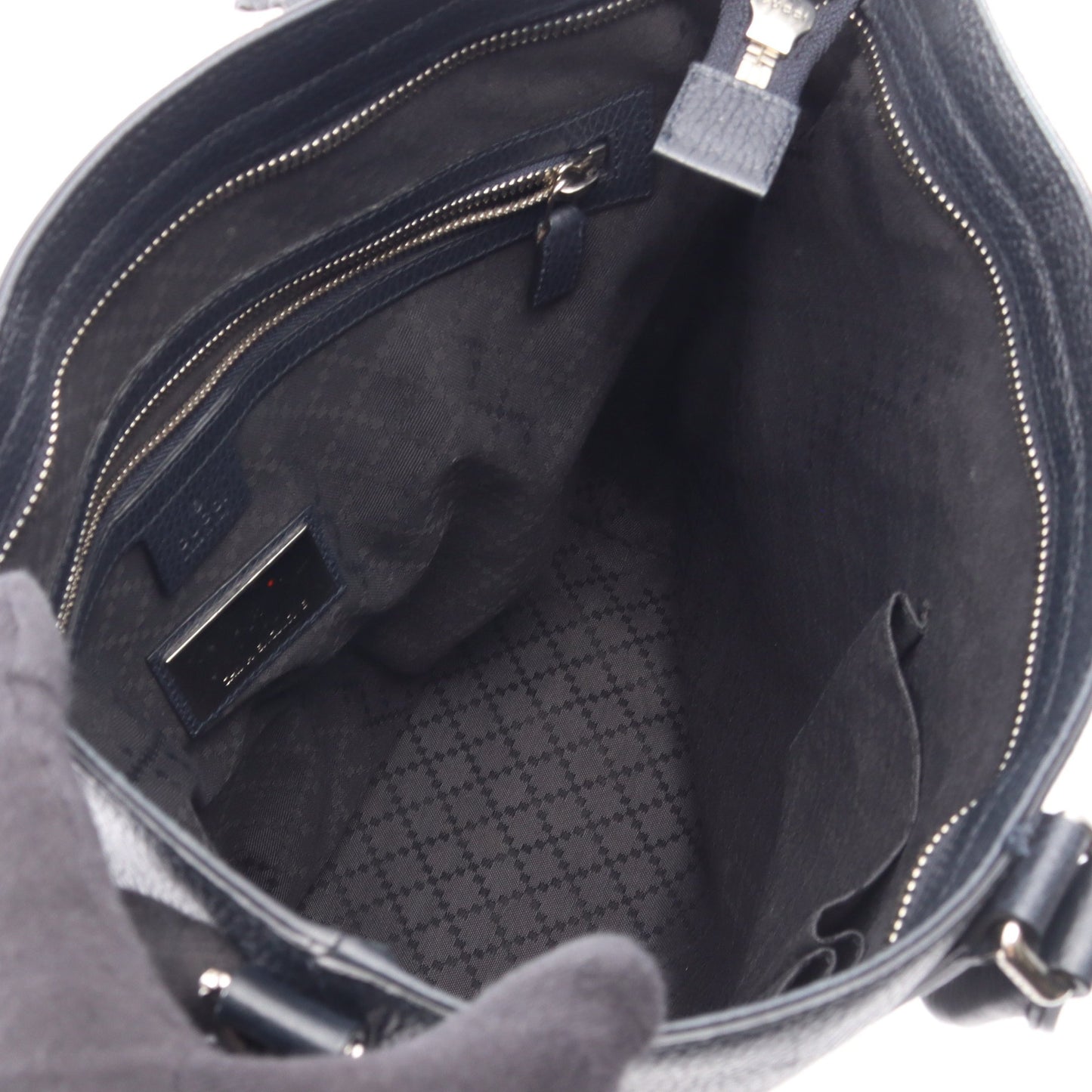 2WAY ハンドバッグ トートバッグ レザー ネイビー グッチ