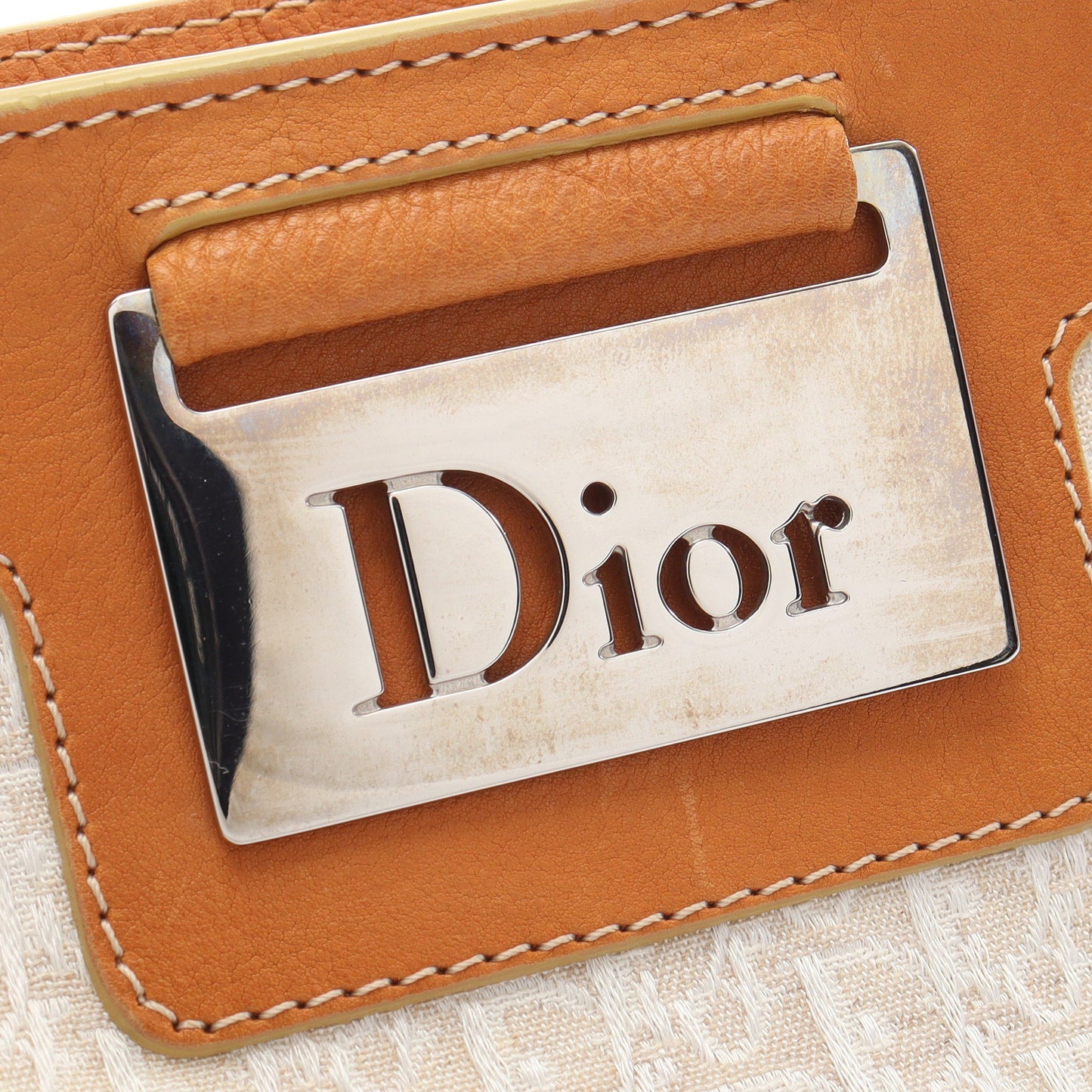 ストリートシック トロッター ハンドバッグ キャンバス レザー アイボリー ライトブラウン クリスチャンディオール バッグ Christian Dior