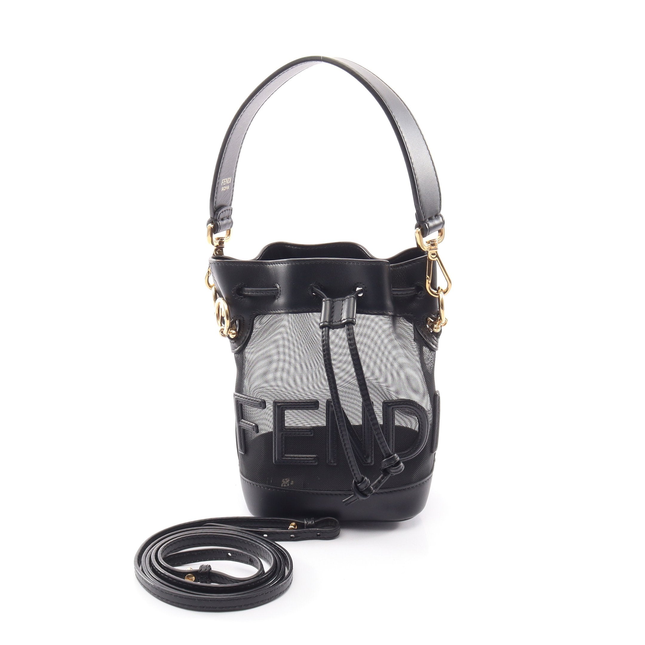 ミニ モントレゾール メッシュ 2WAY ハンドバッグ ナイロン レザー