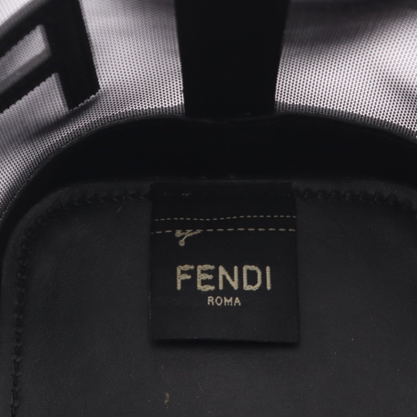 ミニ モントレゾール メッシュ 2WAY ハンドバッグ ナイロン レザー ブラック フェンディ