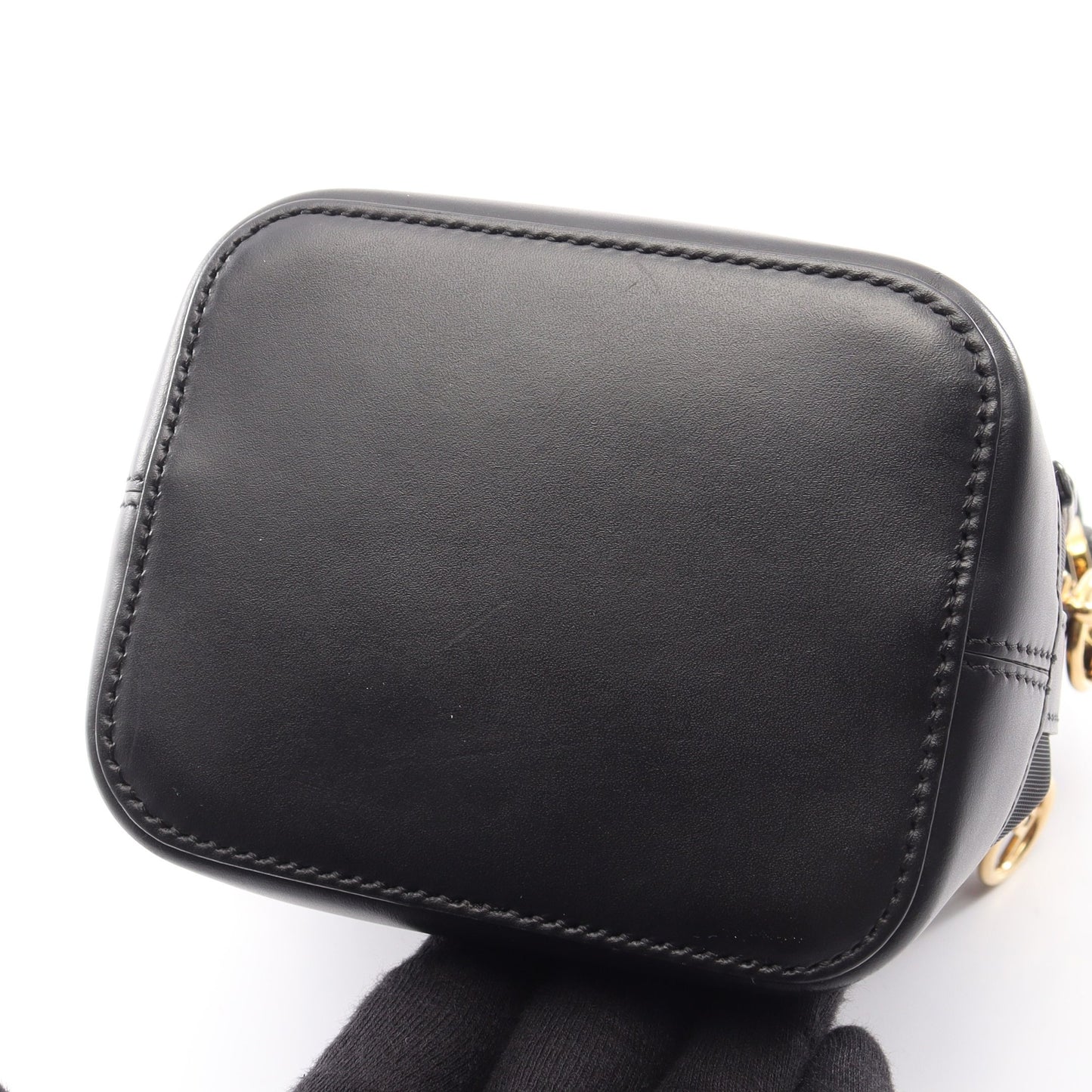 ミニ モントレゾール メッシュ 2WAY ハンドバッグ ナイロン レザー ブラック フェンディ