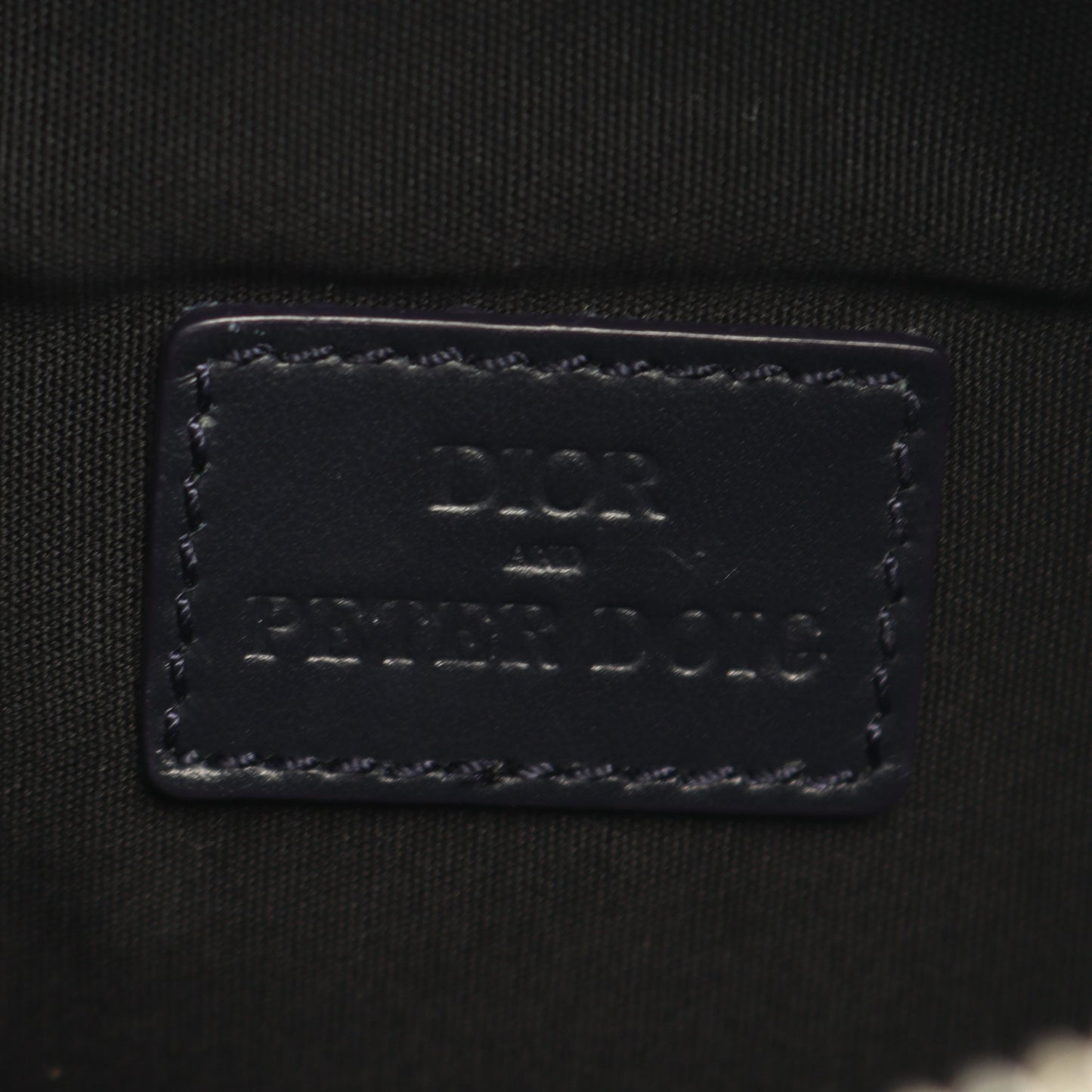 DIOR × PETER DOIG サドルバッグ ボディバッグ キャンバス レザー ネイビー アイボリー ディオール