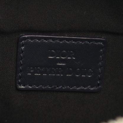 DIOR × PETER DOIG サドルバッグ ボディバッグ キャンバス レザー ネイビー アイボリー ディオール